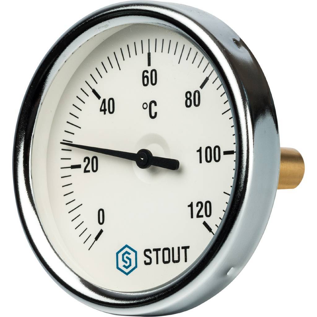 Термометр биметаллический с погружной гильзой. Корпус Dn 80 мм, гильза 50 мм 1/2", 0...120°С от производителя