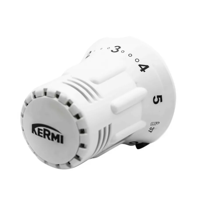 Термостатическая головка Kermi М30х1,5 с фиксатором и установкой нуля, белая, от производителя
